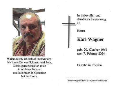 Karl Wagner † 7. Februar 2024